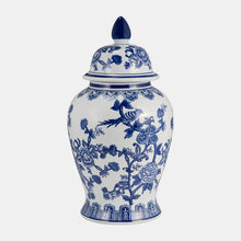 Load image into Gallery viewer, Temple Jar - 14&quot; - Blue/White
