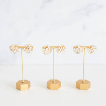 Load image into Gallery viewer, Sunburst Pearl Statement Stud Earrings