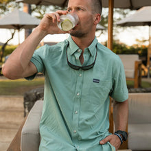 Load image into Gallery viewer, Burlebo Performance Button Up - Ocean Swell