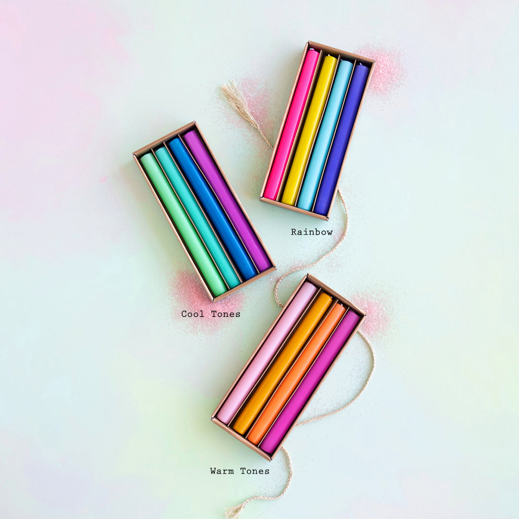 Rainbow Taper Candle - Boxed Set of 4