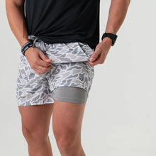 Load image into Gallery viewer, Burlebo Athletic Short - White Camo - Grey Liner
