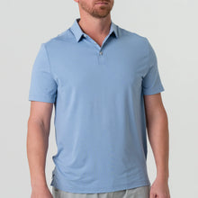 Load image into Gallery viewer, Burlebo Performance Polo - Heather Sky Blue
