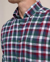 Load image into Gallery viewer, Southern Tide Cobblestone Plaid Beach Flannel Sport Shirt - Muscadine