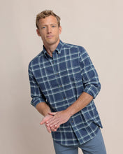 Load image into Gallery viewer, Southern Tide Heron Plaid Flannel Sportshirt - Dress Blue