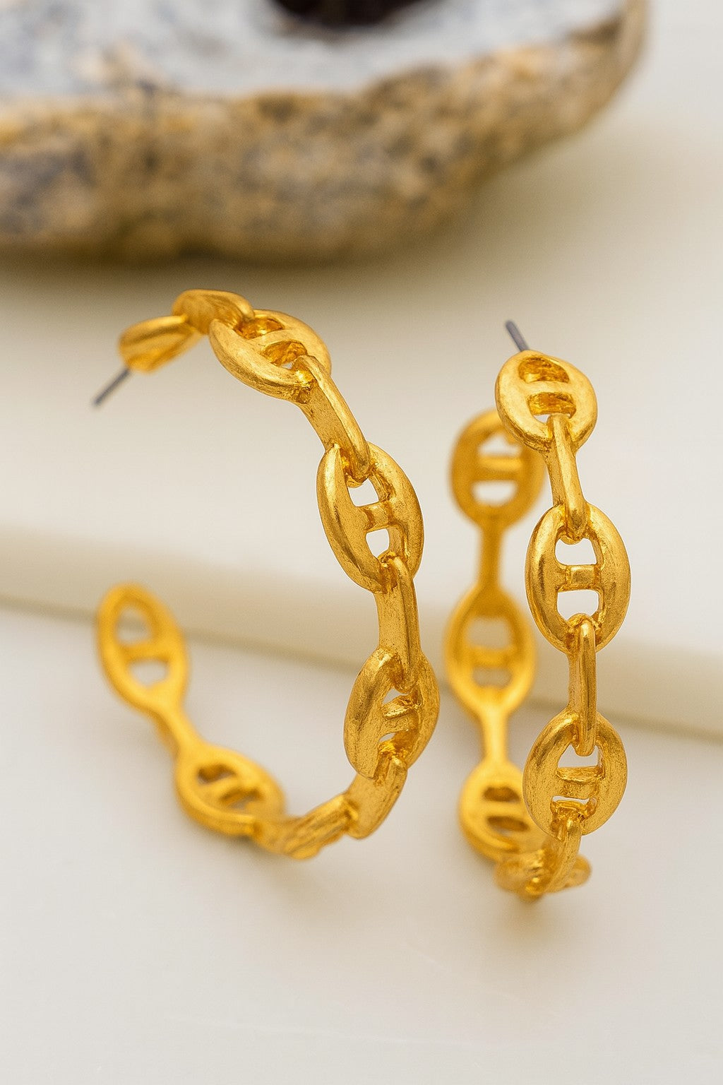 Chunky Chain Link Gold Hoop