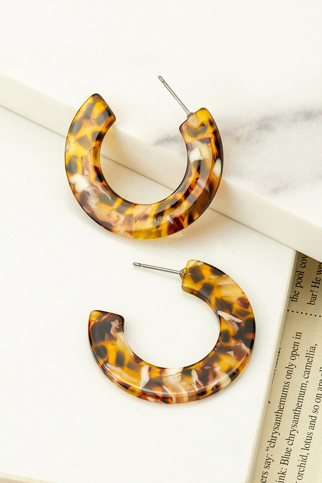 Tortoise Acrylic Hoops
