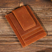 Load image into Gallery viewer, Leather Wallet with Magnetic Money Clip
