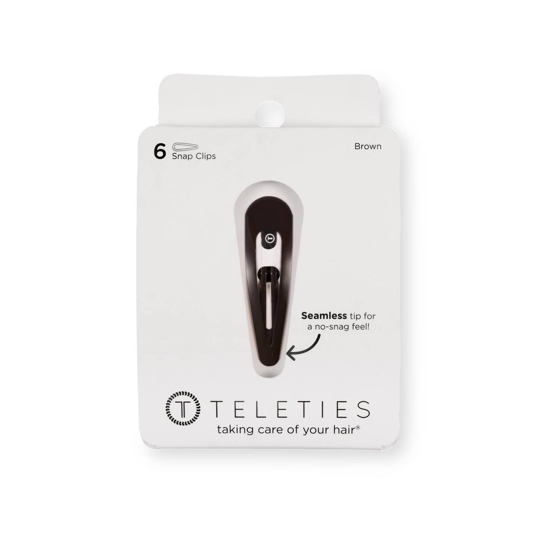Teleties Snap Clip-Brown 6 pack