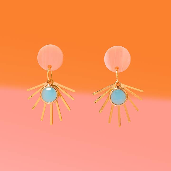 Turquoise + Pink Small Dangles