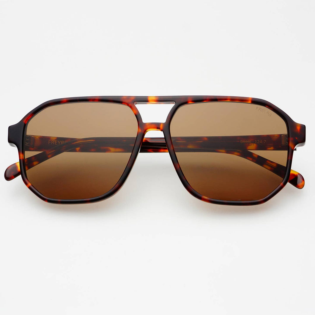 Billie Unisex Aviator Sunglasses-Dark Tortoise