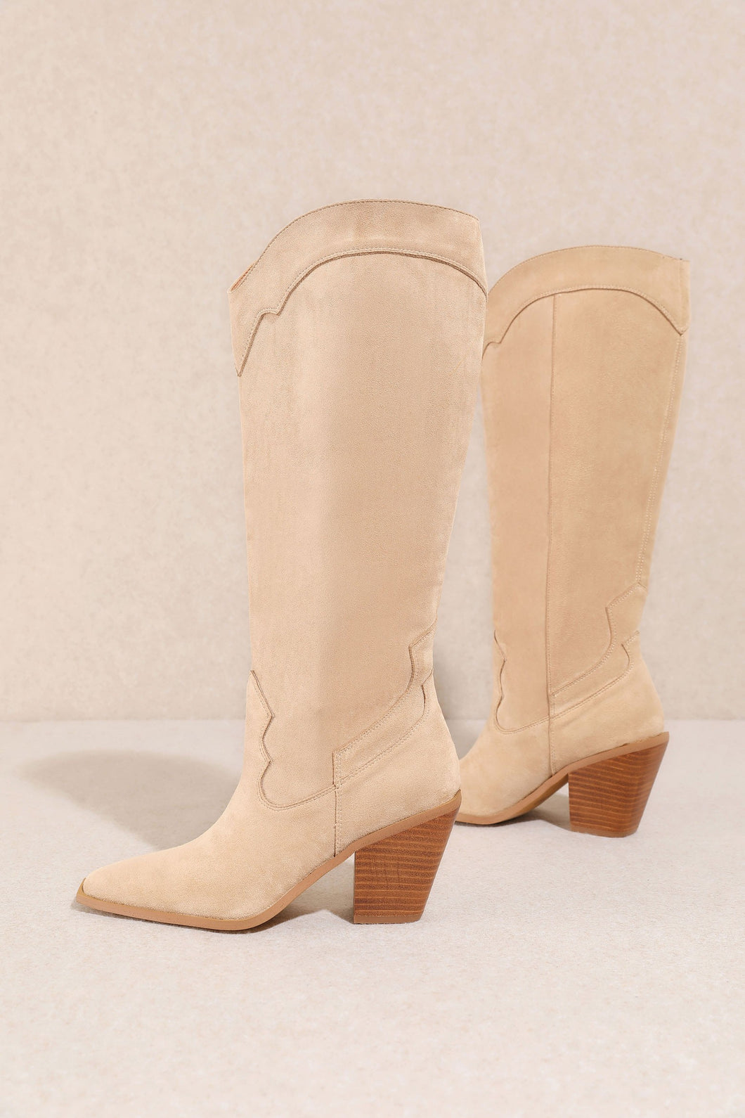 Sienna Suede Boot - Beige