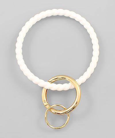 Twisted Silicone Keyring Bracelet
