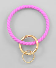 Load image into Gallery viewer, Twisted Silicone Keyring Bracelet
