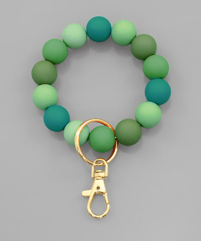 Green Silicone Ball Bracelet Keychain