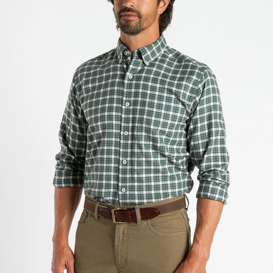 Duck Head Cotton Flannel Sport Shirt - Baron Plaid