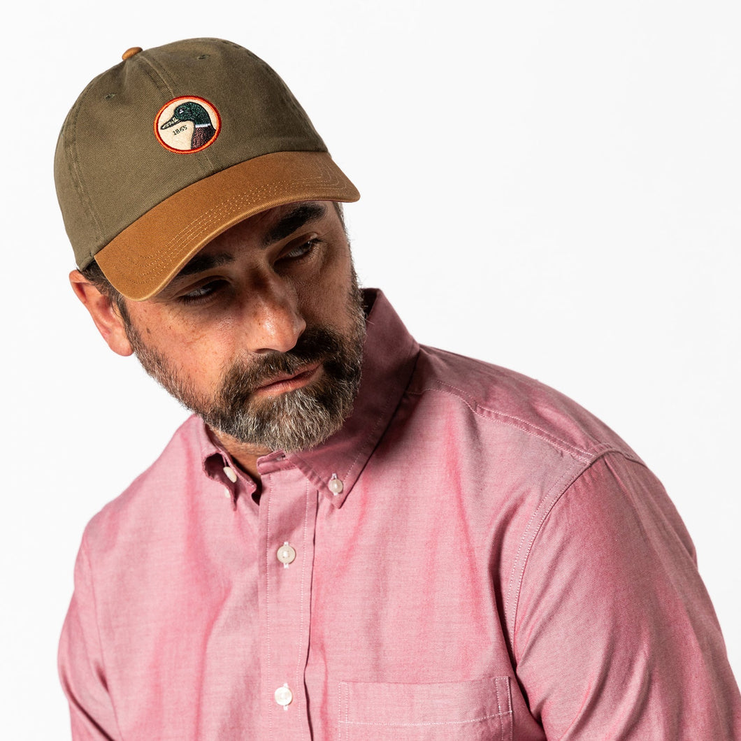 Duck Head Circle Patch Twill Hat - Dark Olive