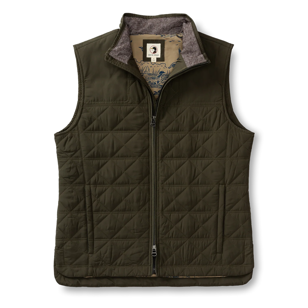 Duck Head Fremont Sport Performance Quilted Vest - Dark Forest Green