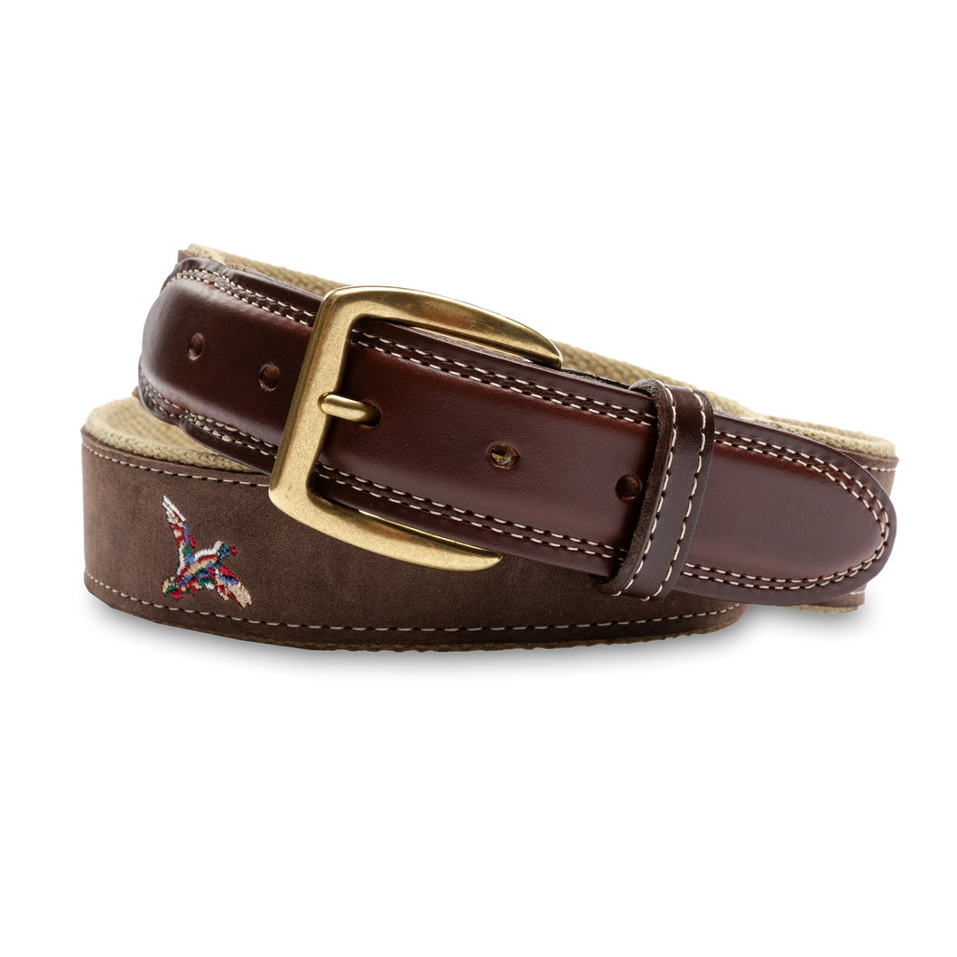 Duck Head Embroidered Mallard Leather Belt