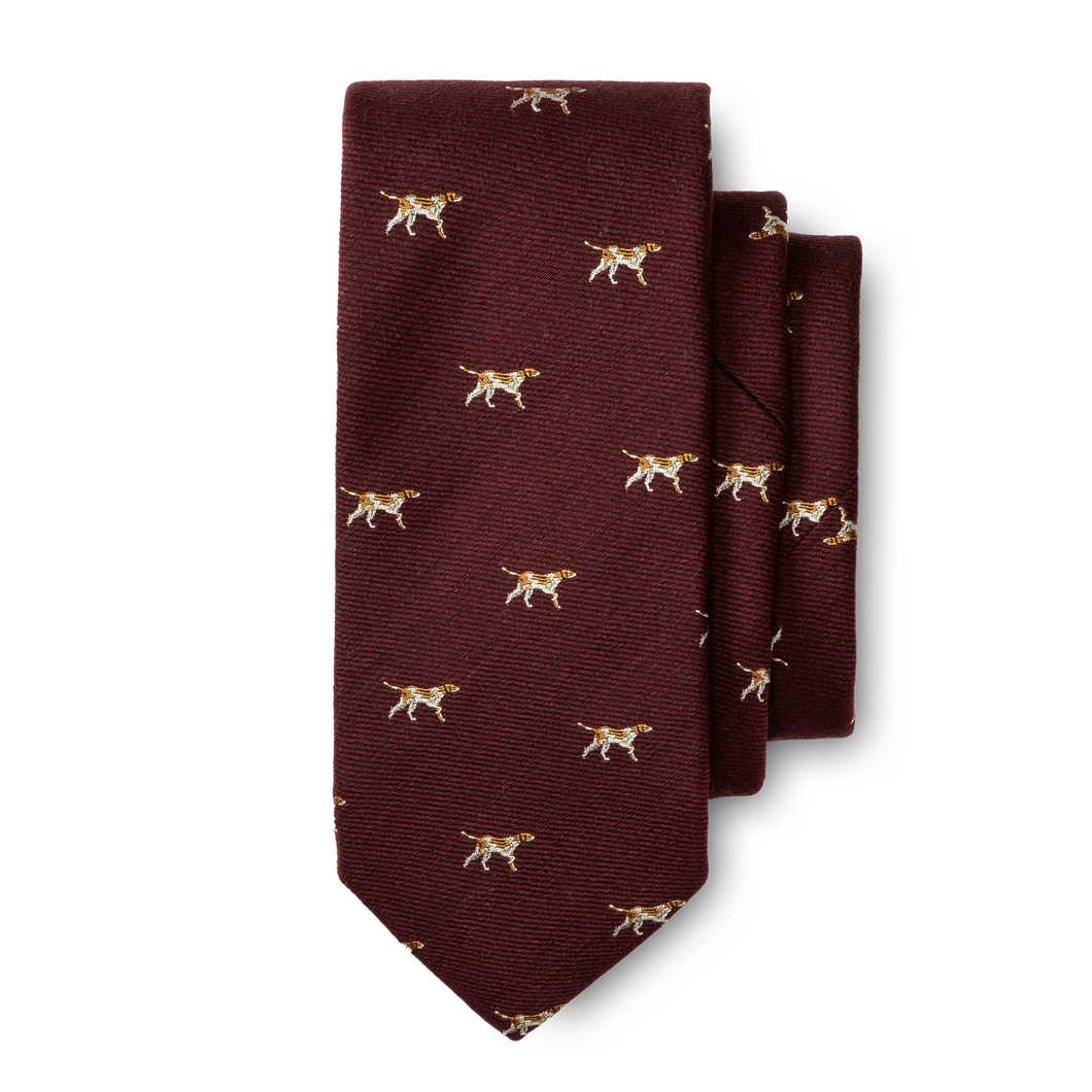 Duck Head Pointer Motif Tie - Tawny Port