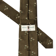 Load image into Gallery viewer, Duck Head Flying Ducks Silk Tie - Capulet Olive
