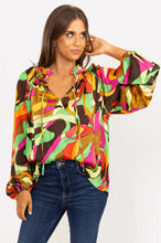 Load image into Gallery viewer, Karlie Abstract Satin Top - Brown
