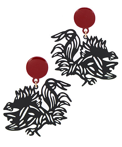 Feelin' Cocky Earrings - Black