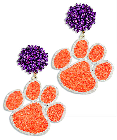 All In Earrings - Orange/Purple