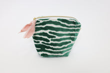 Load image into Gallery viewer, Madly Rich Small Essentials Pouch - Green Zebra
