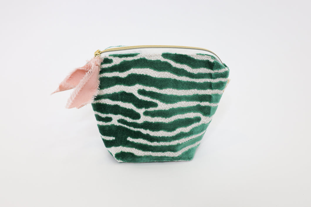 Madly Rich Small Essentials Pouch - Green Zebra