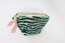 Load image into Gallery viewer, Madly Rich Small Essentials Pouch - Green Zebra
