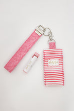 Load image into Gallery viewer, Madly Rich Wristlet + Gloss Pouch - Pink Stripe
