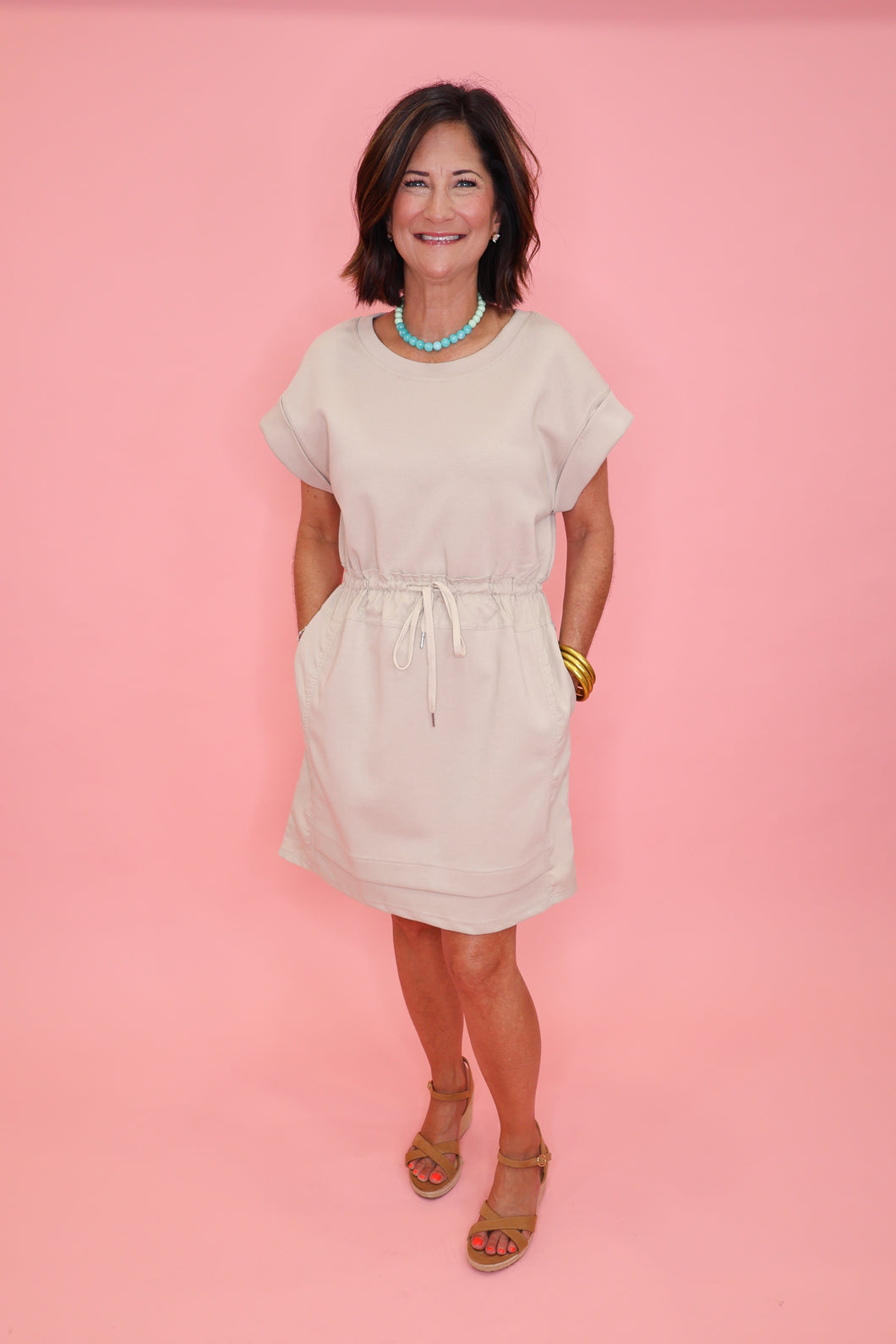 Take It Easy Dress - Taupe