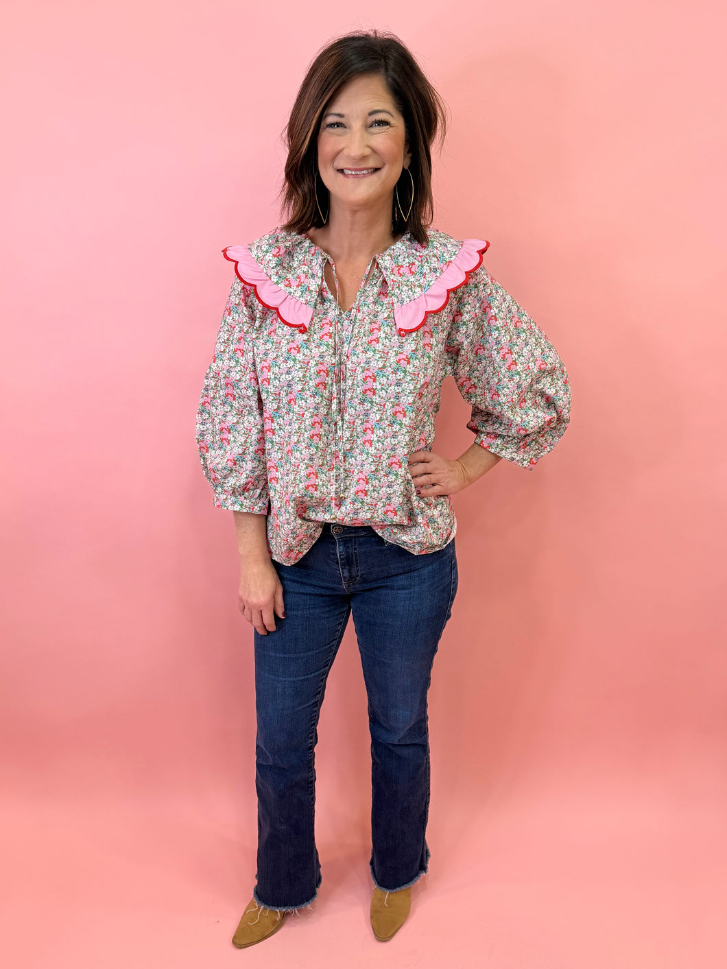 Floral Flirt Top - Pink