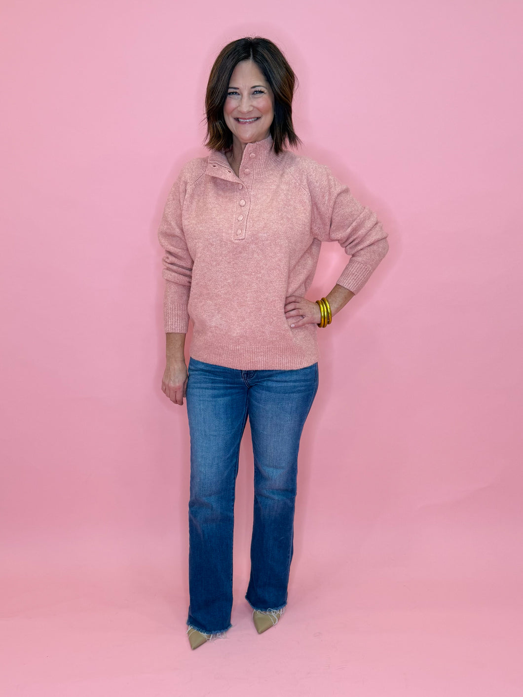 Blushing Cozy Sweater - Pink