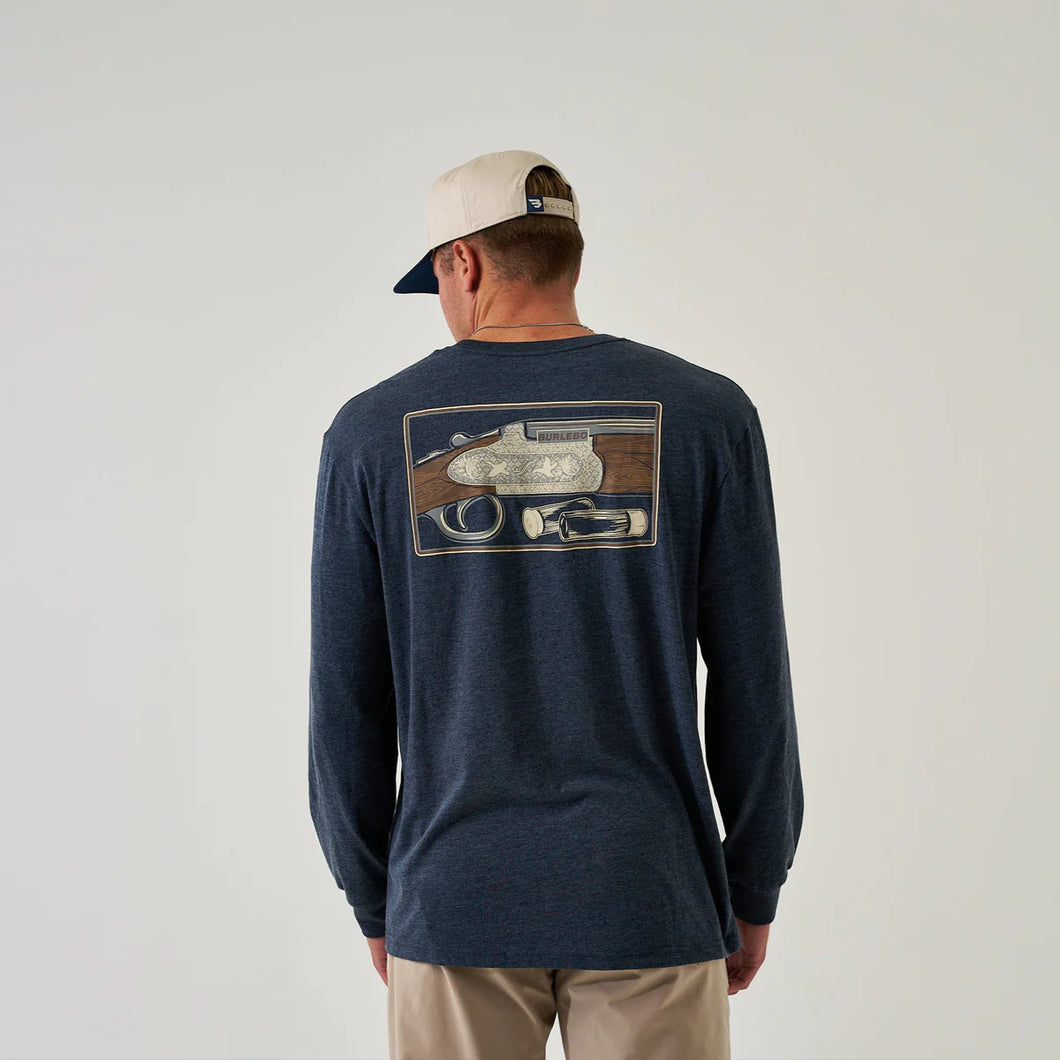 Burlebo Long Sleeve Tee - Shotgun - Heather Navy