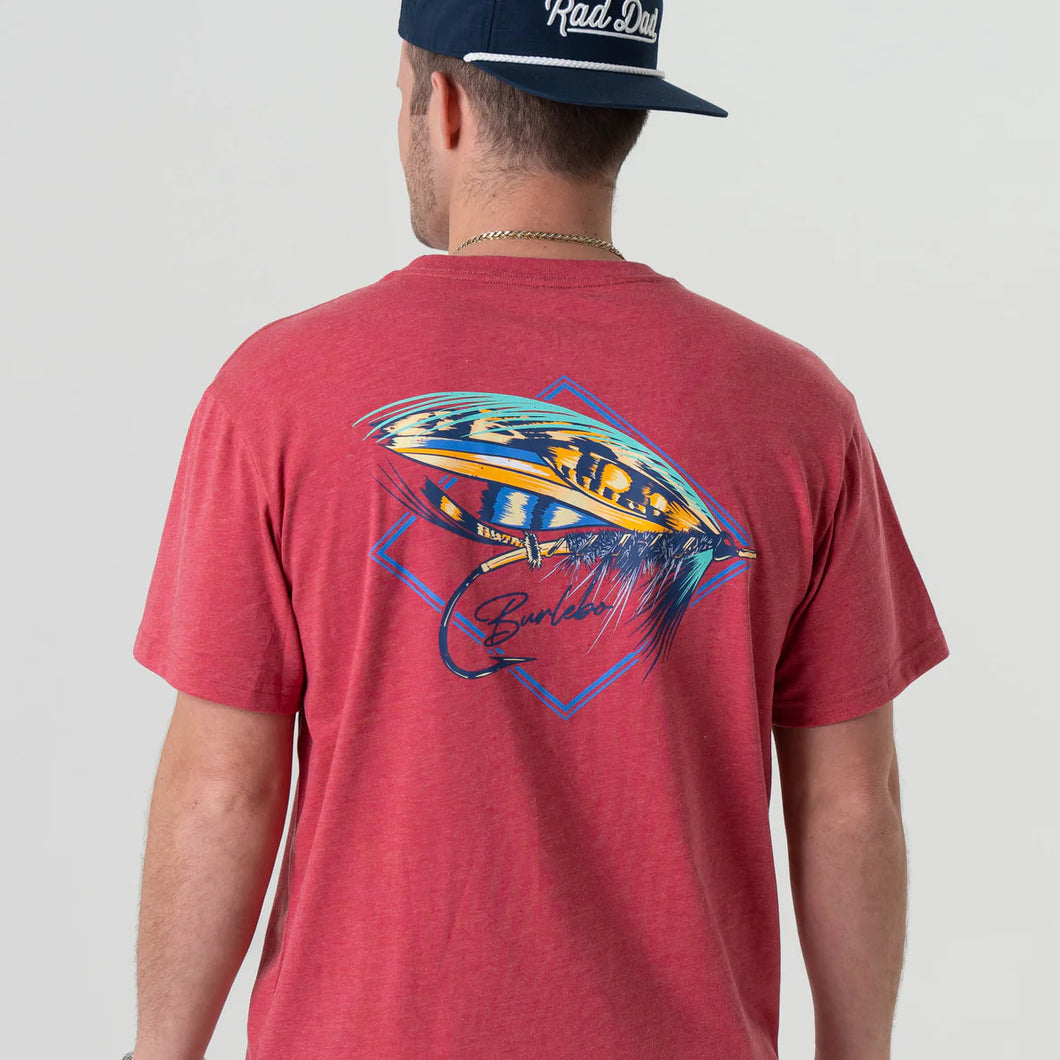 Burlebo Big Fly Short Sleeve Tee - Heather Crimson