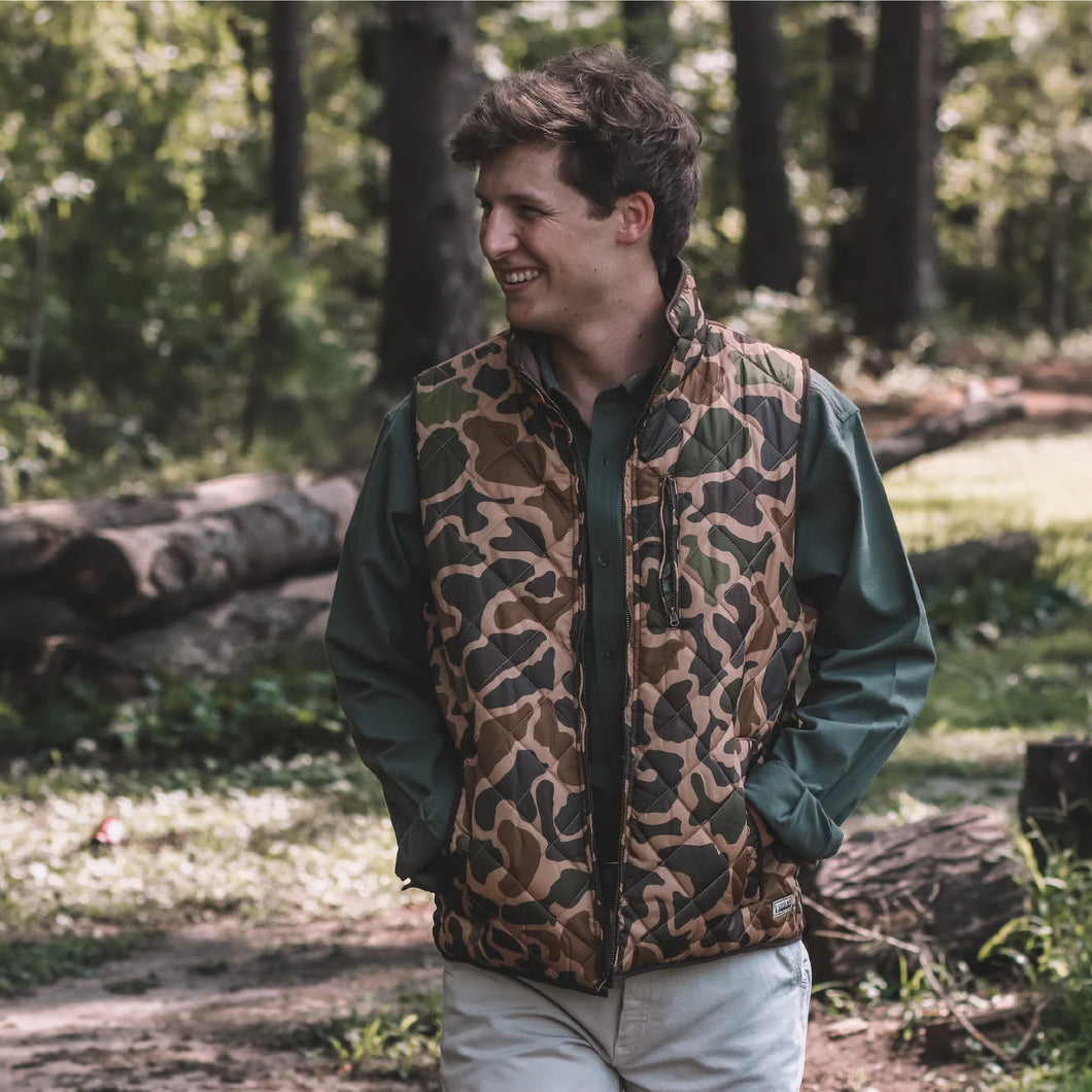 Local Boy Quilted Vest - Old School Camo