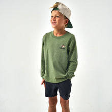 Load image into Gallery viewer, Burlebo Youth LS Tee - Ducks Flying In - Heather Olive
