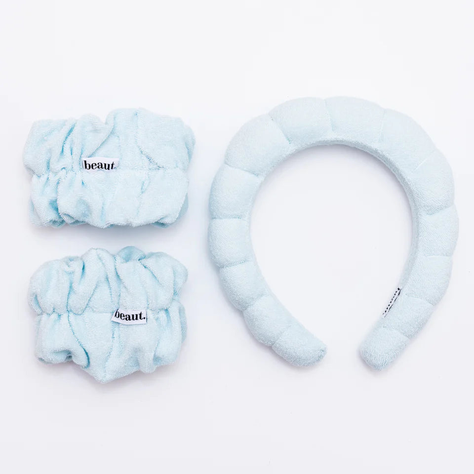 Beaut Bubble Headband + Wristbands Set - Blue