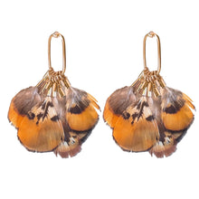 Load image into Gallery viewer, Quail Feather Statement Earring
