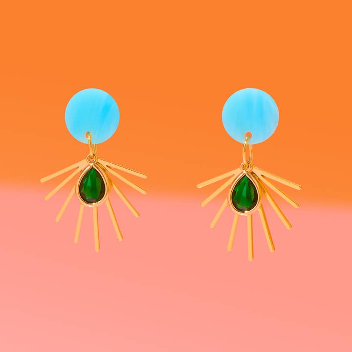 Turquoise + Green Small Dangles