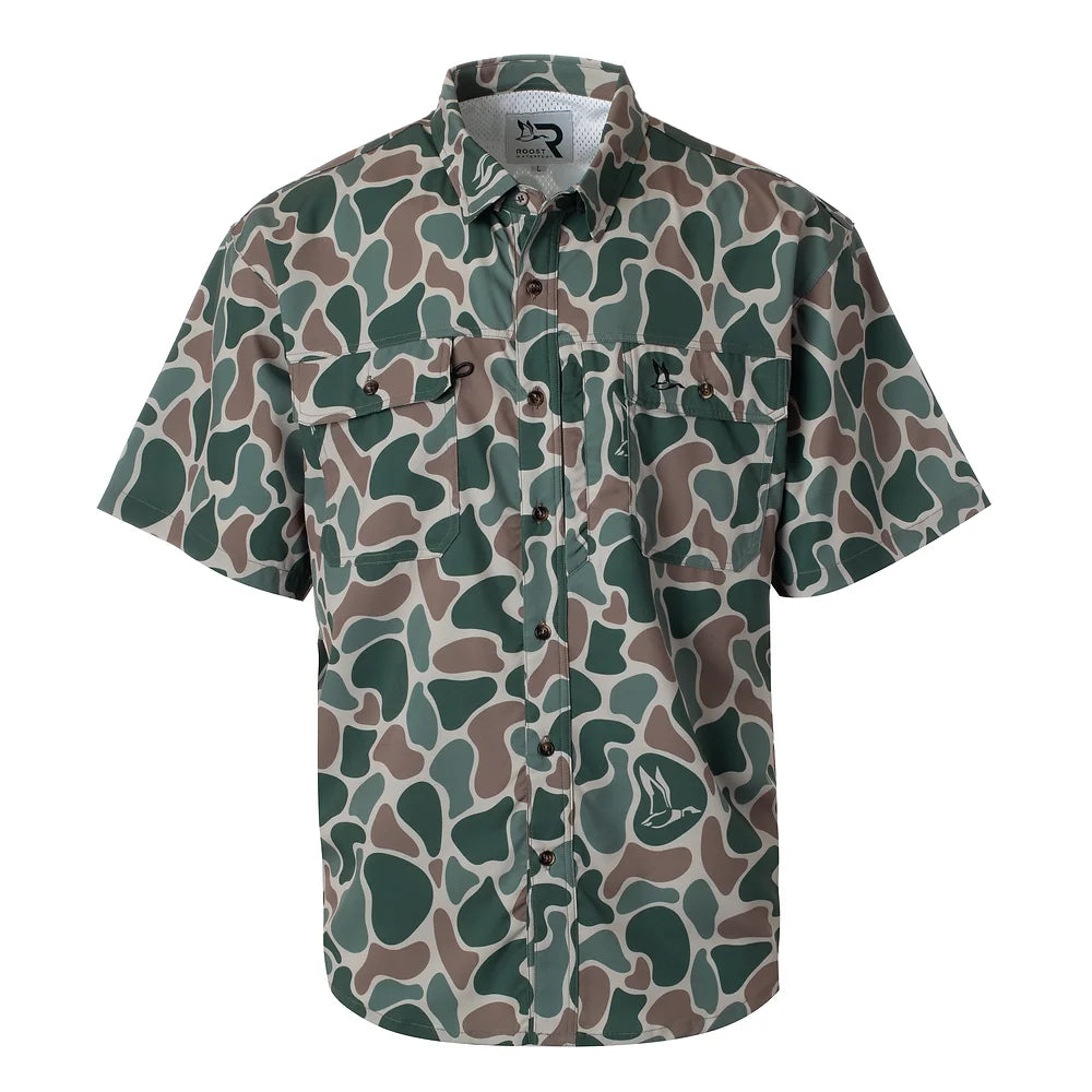 Roost Short Sleeve Button Down - Camo