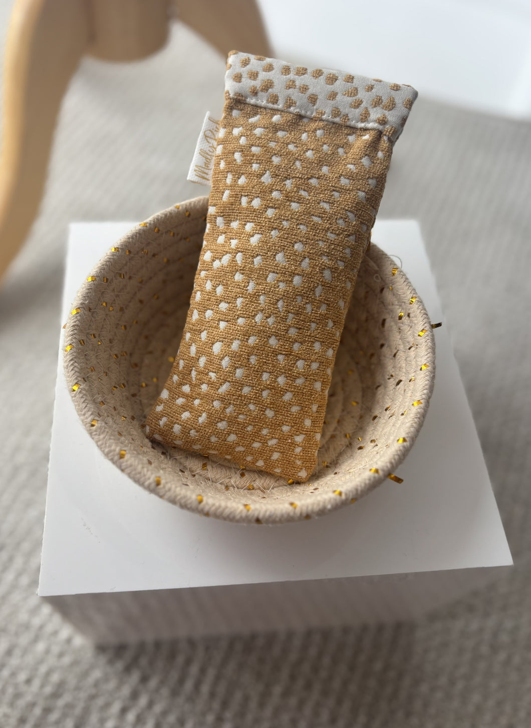 Madly Rich Eyeglass Case-Mustard Dot