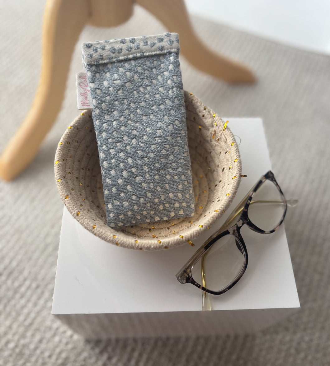 Madly Rich Eyeglass Case-Blue Dot