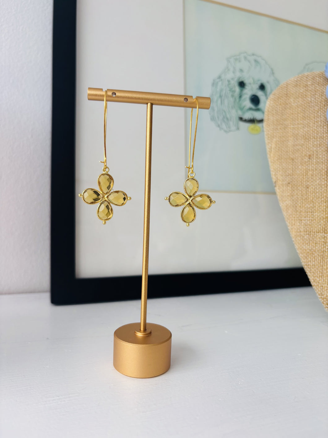 Elise Drop Earrings-Citrine