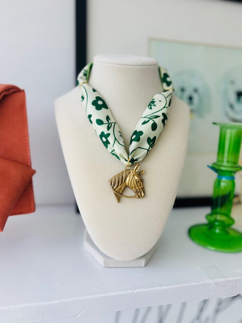 Stallion Pride Scarf Necklace-Flowers
