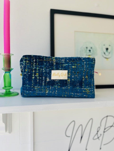 Madly Rich Large Cosmetic Bag -Blue Velvet