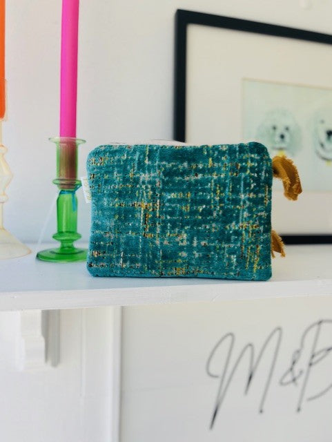 Madly Rich Medium Bag-Teal Velvet