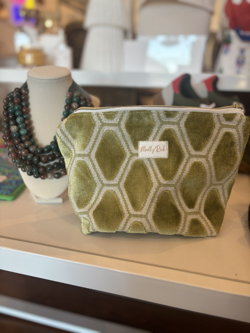 Madly RIch Large Bag-Light Green Geo Velvet