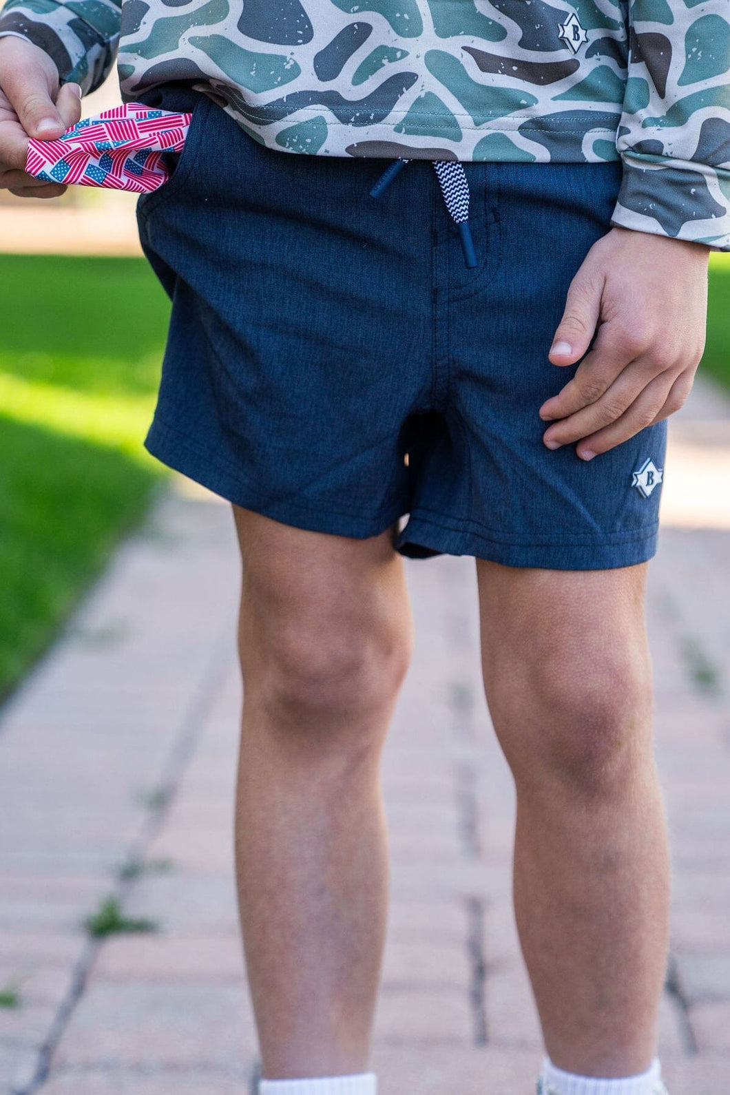 Burlebo Youth Athletic Short - Heather Navy